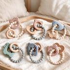 CouldNook Animal Teether - Beaded Loop and Shaped Wooden Pieces