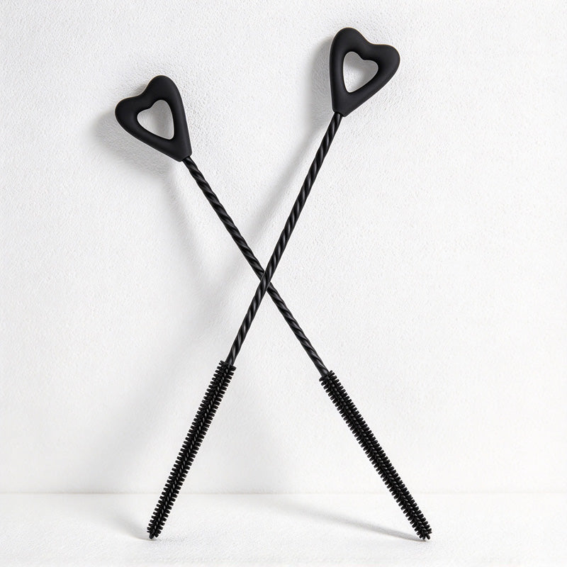CouldNook Heart Straw Cleaning Brush - Twisted Shaft And Silicone Bristles