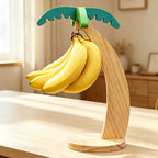 CouldNook Wooden Banana Hanger - Leaf Top Counter Stand