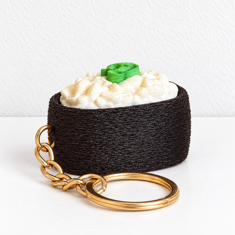 CouldNook Sushi Clicker Keychain - Textured Toppings and Miniature Rice Shapes