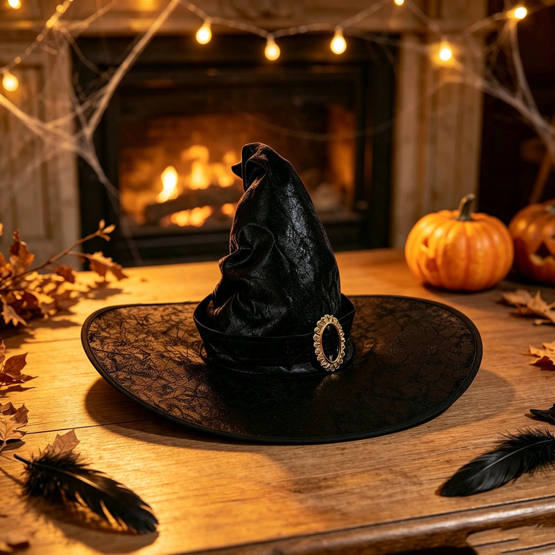 CloudNook Buckle Witch Hat‑Halloween Cosplay Party Accessory