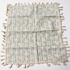 CouldNook Tassel Tablecloth - Floral Prints and Subtle Striped Pattern Options
