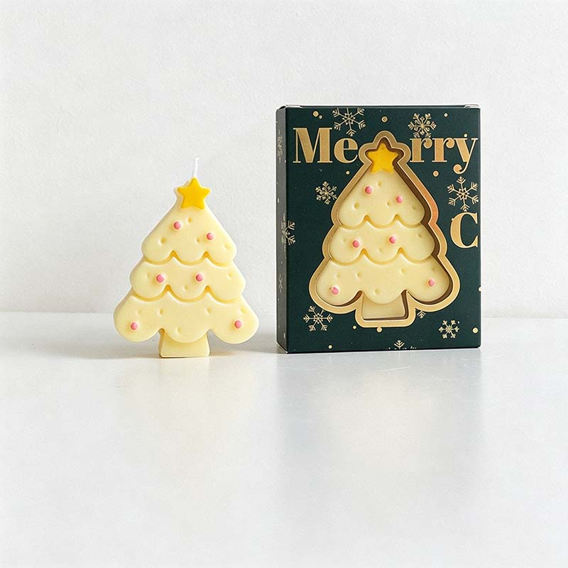 CouldNook Christmas Tree Scented Candle - Scalloped Branches And Star Topper