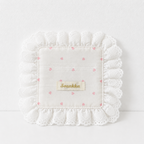 CouldNook Heart Print Cotton Lace Coaster - Ruffled Edge