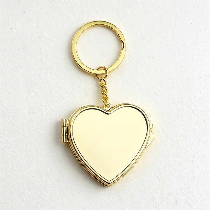 Folding Mirror Keychain in Classic Shapes and Decorative Finishes