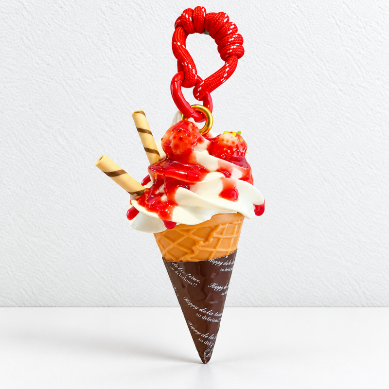 CouldNook Dessert Bag Charm - Strawberry Tart and Swirled Cone Designs