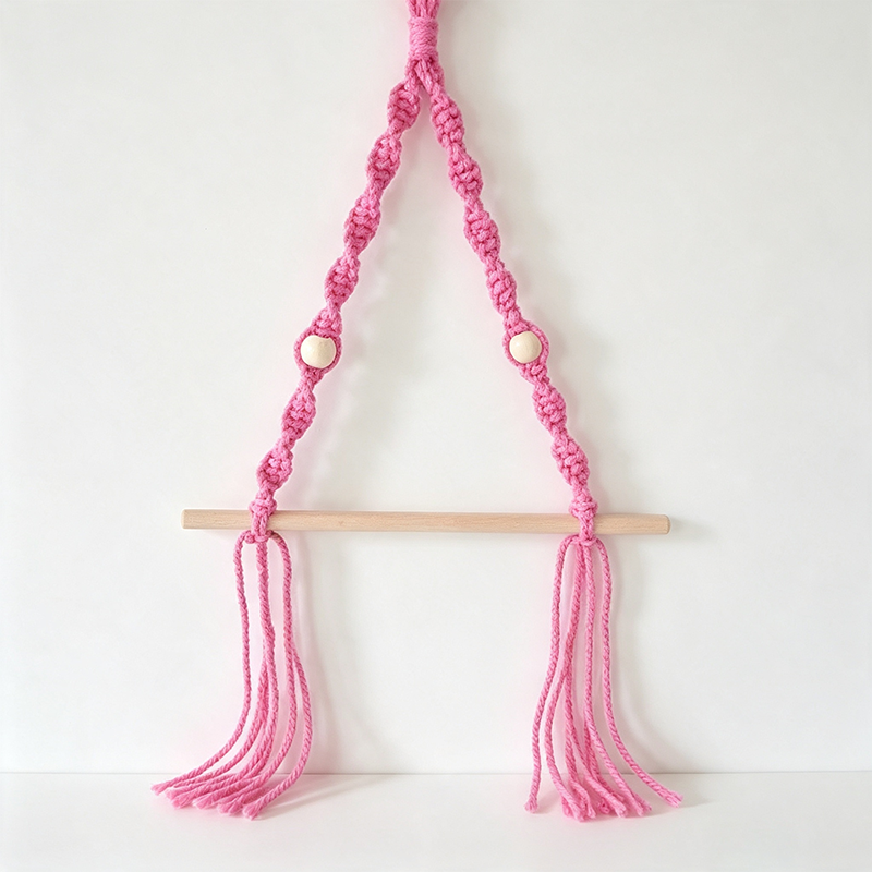 CloudNook Macrame Paper Roll Holder‑Boho Wall Mount Organizer