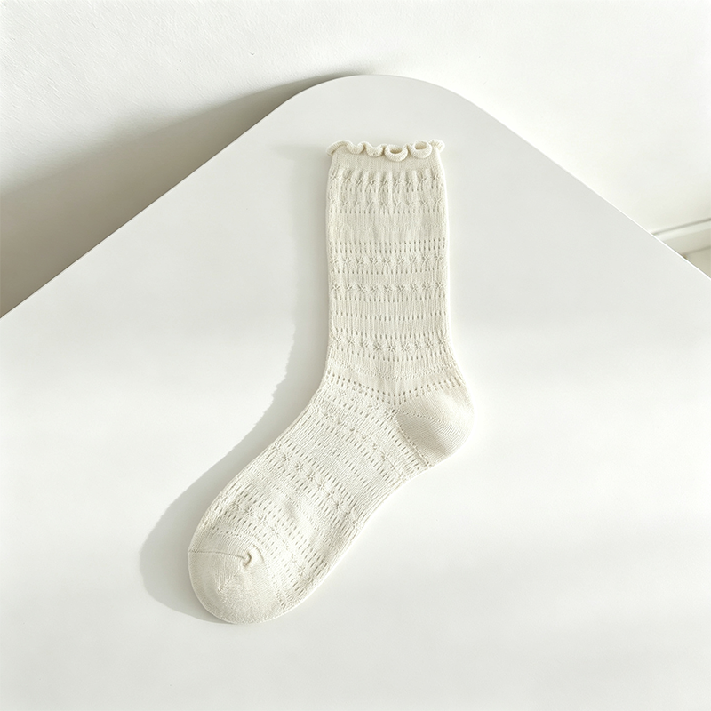 CouldNook Cozy Lace Trim Crew Socks - Everyday Footwear Accent