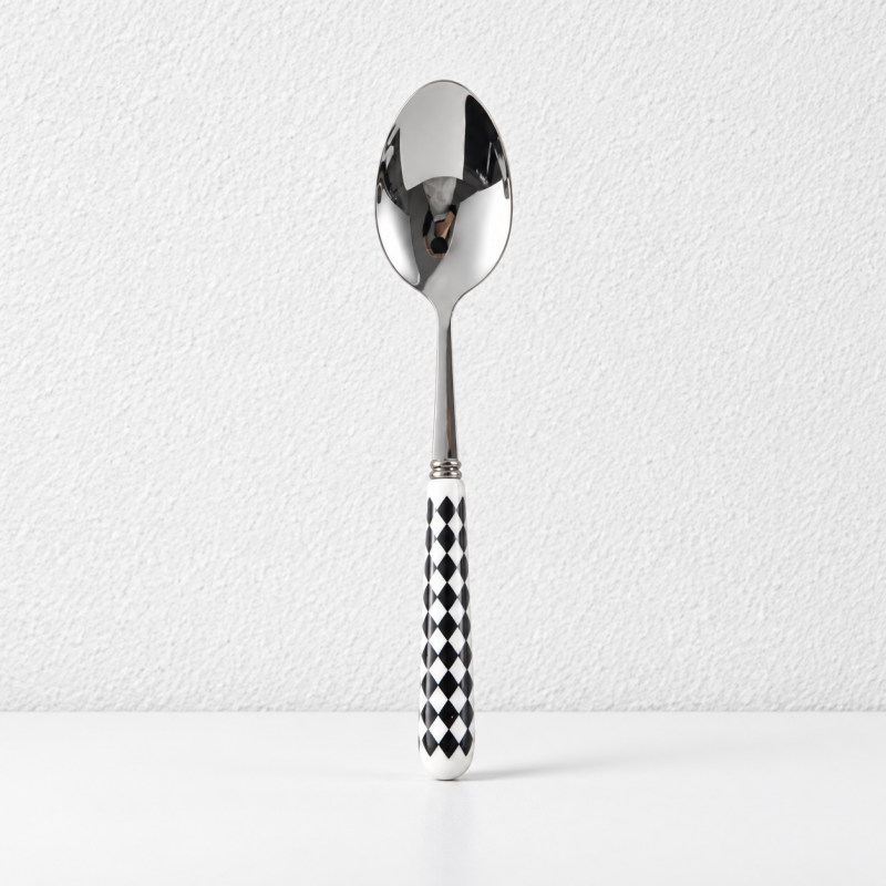 CouldNook Ceramic Handle Flatware - Geometric Pattern Dining Collection