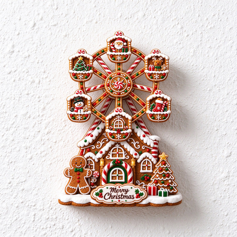Christmas Windmill and Ferris Wheel Refrigerator Magnets