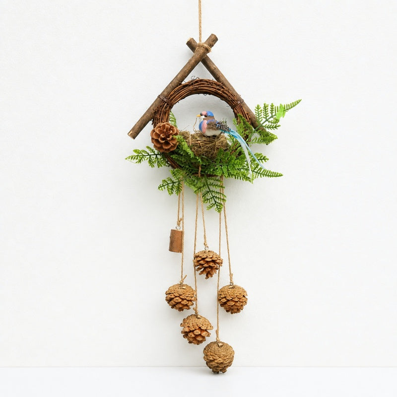 CouldNook Botanical Wall Hanging - Twig Frame and Dangling Accents