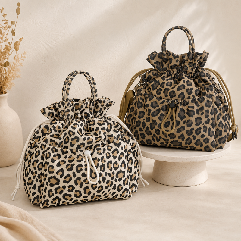 CouldNook Drawstring Lunch Bag - Ruffled Opening and Front Pocket