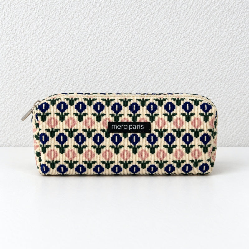 CouldNook Patterned Pencil Case - Ribbed Texture and Long Profile