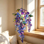 CouldNook Acrylic Floral Window Hanging - Cascading Blossoms And Leaves
