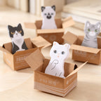 CouldNook Cat Sticky Notes - Shaped Paper Sheets and Miniature Carton Holder