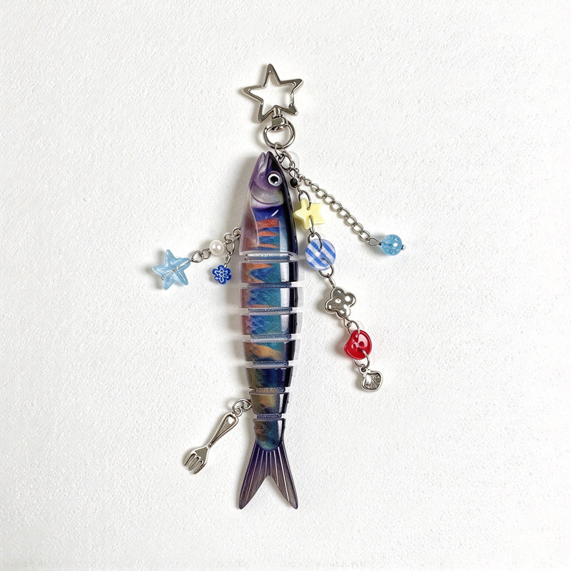 CouldNook Segmented Fish Keychain - Beaded Side Charms