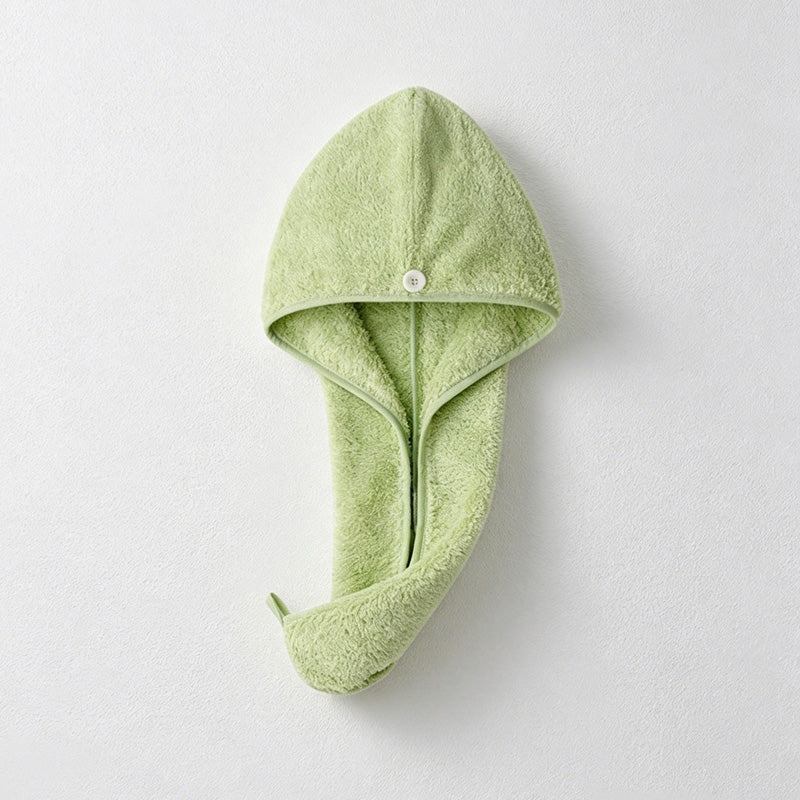 CouldNook Solid Color Hair Towel Wrap - Hooded Drying Cap