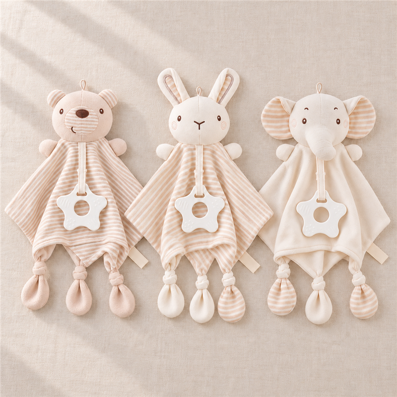 Animal Comfort Cloth with Rattle and Teether
