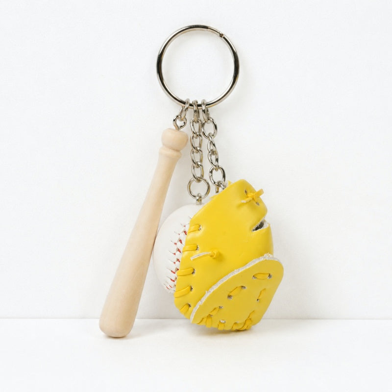 CouldNook Baseball Keychain Charm - Bat Ball and Glove Designs