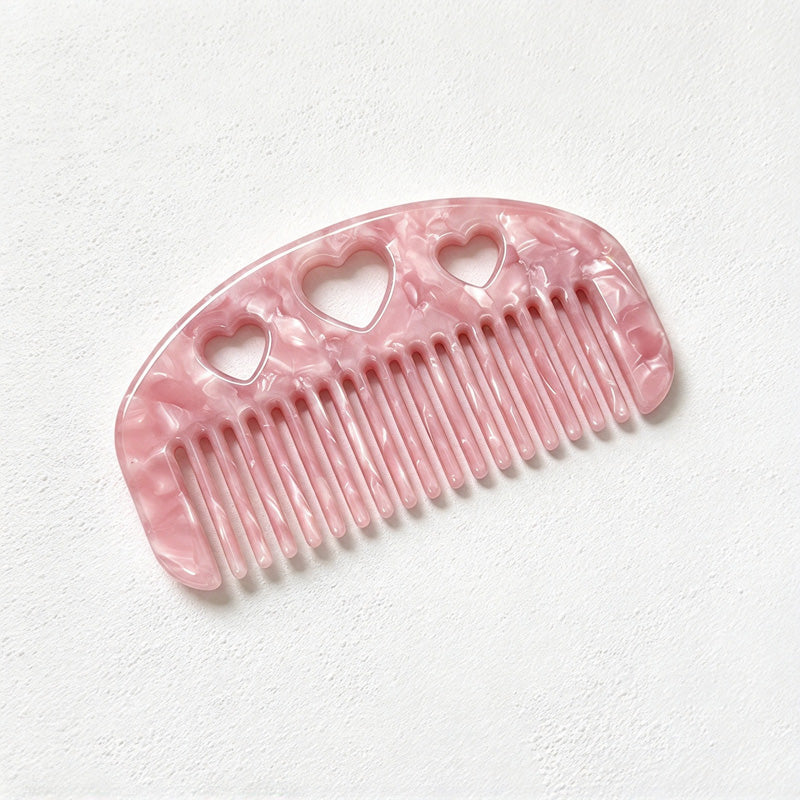 CouldNook Heart Cutout Hair Comb - Arched Acetate Design