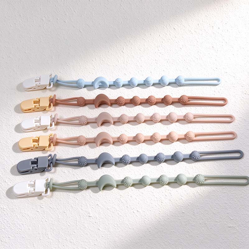 CouldNook Pacifier Clip - Textured Strand and Rainbow Accent Choices