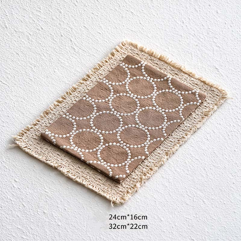 CouldNook Fringed Layered Table Mat - Patterned Styles