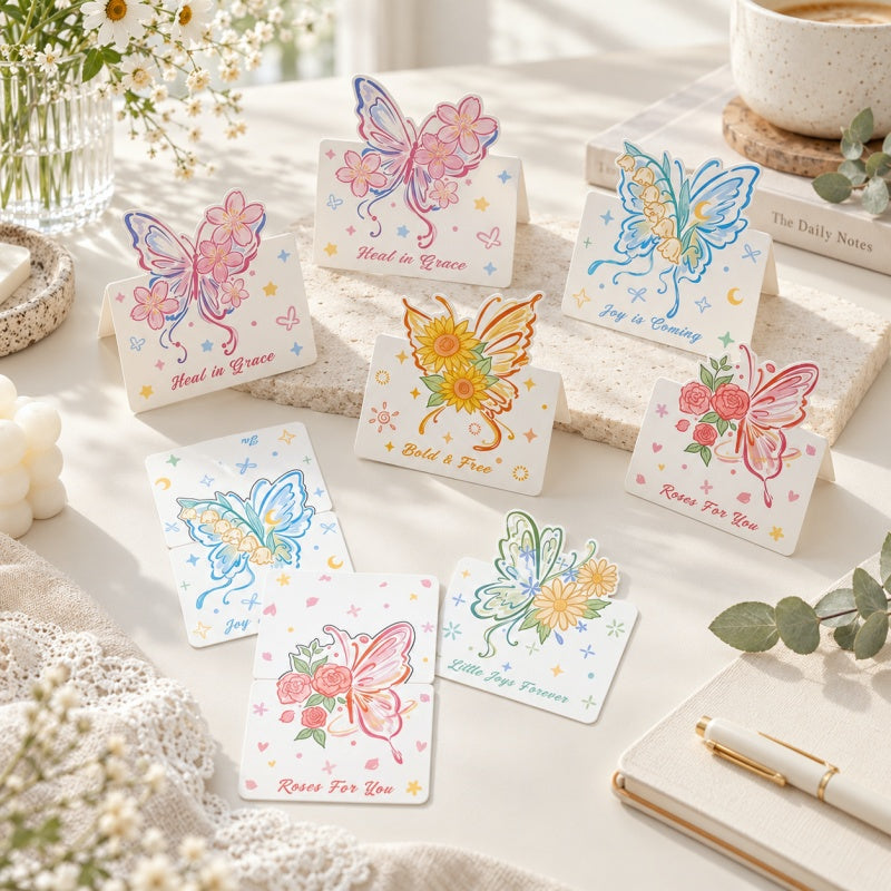 CouldNook Butterfly Floral Greeting Card - Shaped Wing Artwork