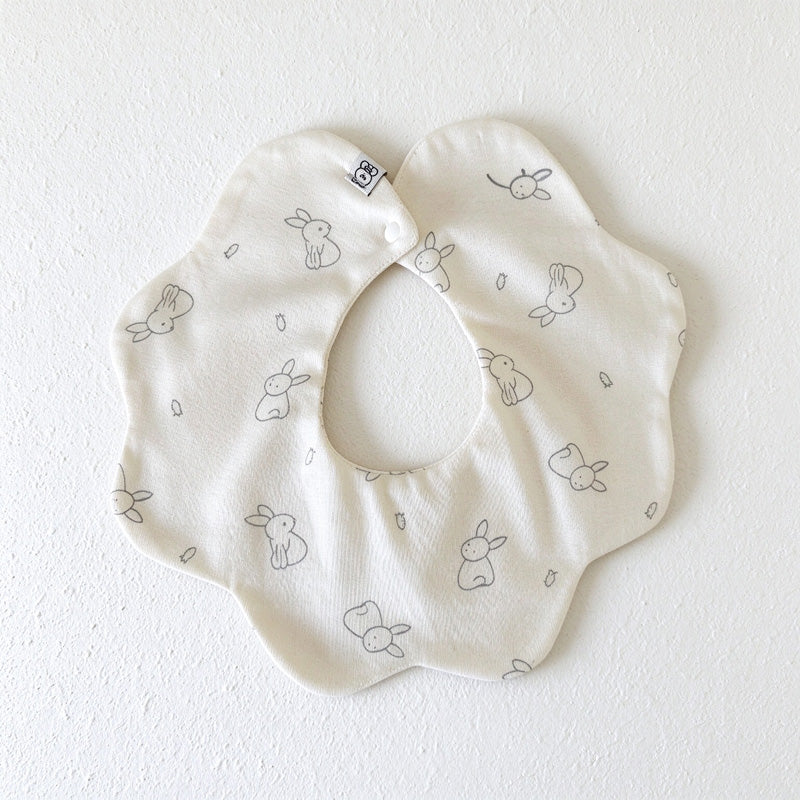 Cotton Baby Bib with Scalloped Petal Edge