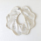 Cotton Baby Bib with Scalloped Petal Edge