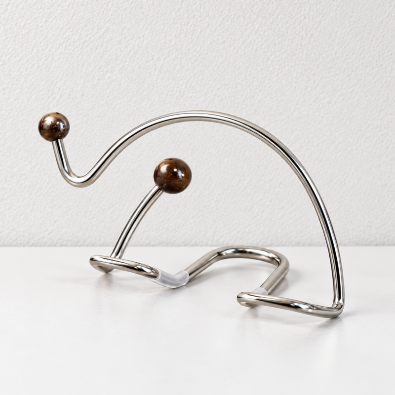 Elephant Phone Stand - Curved Metal Outline and Bead