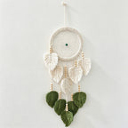 CouldNook Leaf Dreamcatcher - Botanical Green Woven Wall Hanging