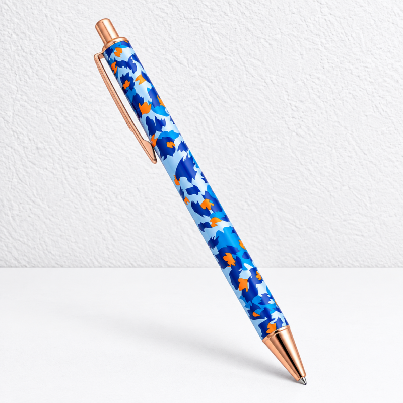CouldNook Leopard Print Ballpoint Pen - Metal Barrel and Rose-Toned Trim