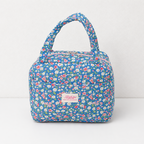 CouldNook Quilted Floral Lunch Bag - Front Pocket and Carry Handles