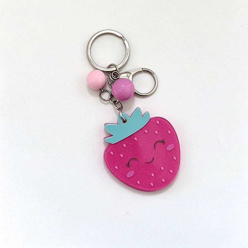 CouldNook Fruit Mirror Keychain - Swivel Cover and Beads
