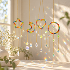 CouldNook Rainbow Beaded Suncatcher - Shaped Frame and Hanging Glass Drops