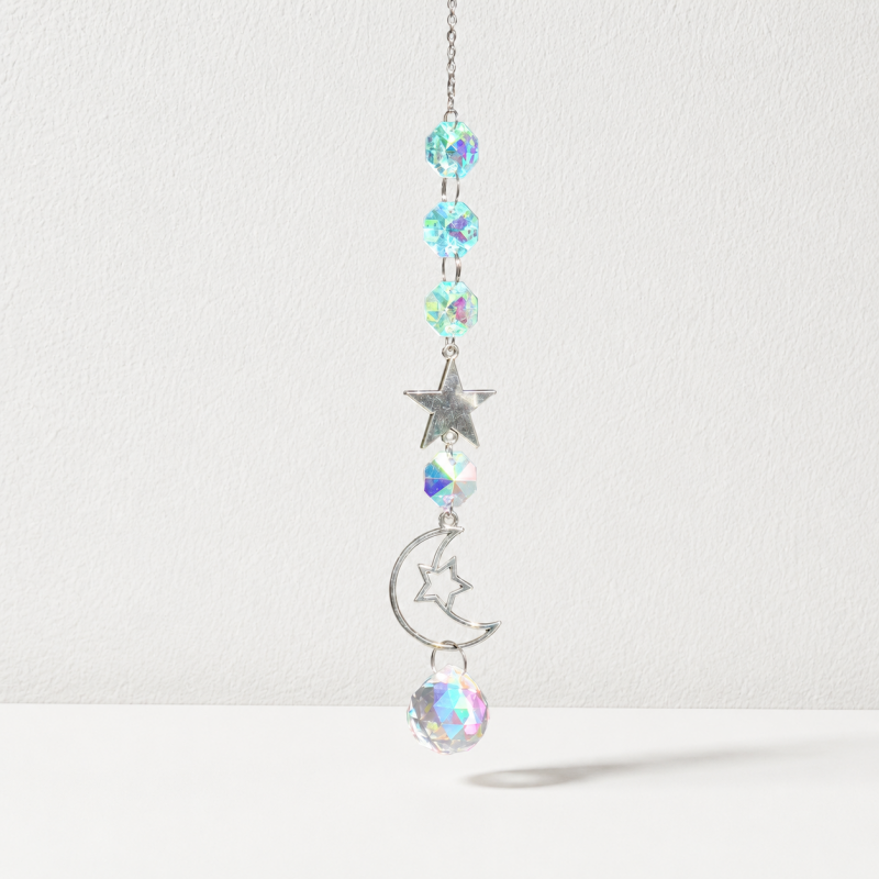 CouldNook Celestial Crystal Suncatcher - Moon and Star Designs