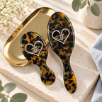 CouldNook Heart-Accent Grooming Accessory - Faceted Detail And Patterned Acetate Body