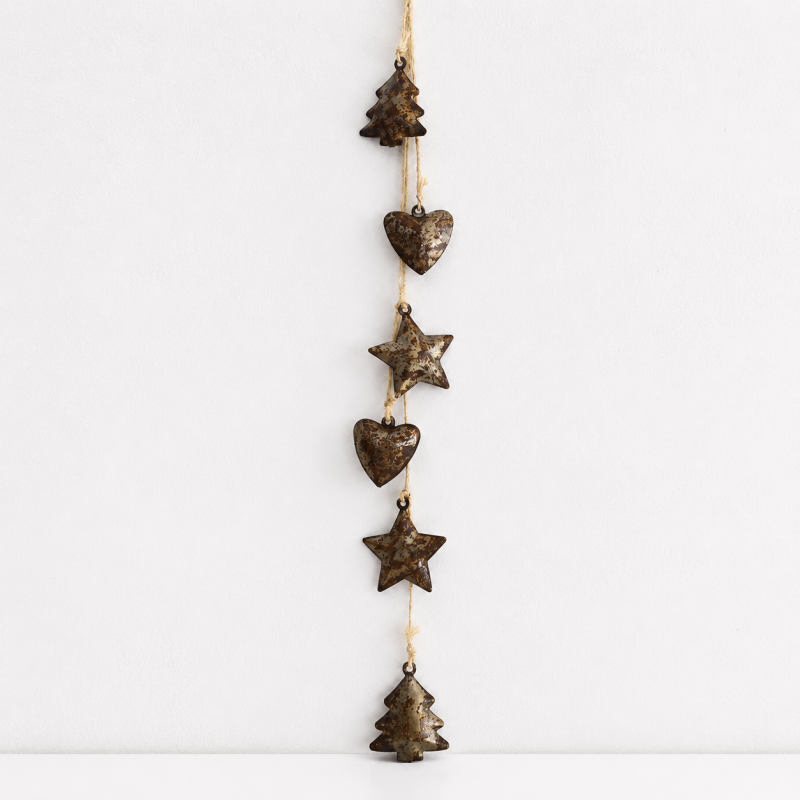 CouldNook Rustic Bell Hanging Strand - Assorted Metal Shapes and Counts