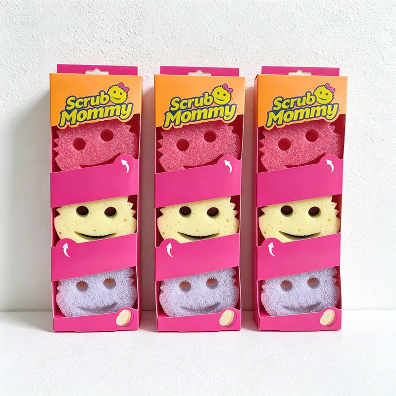 CouldNook Smiley Cleaning Sponge - Round Face Scrubber Options