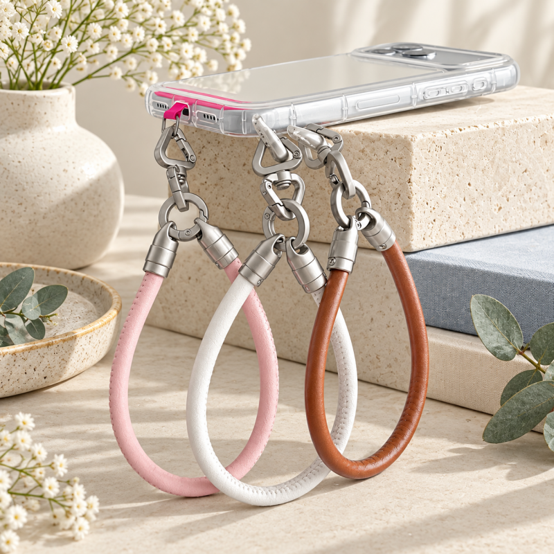 CouldNook Wrist Strap - Rounded PU Loop and Metal Clip Attachment