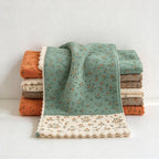 CouldNook Floral Cleaning Cloth Set - Four Pieces And Scalloped Edges