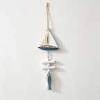 CouldNook Nautical Wood Wall Hanging - Fish Shell Sailboat Designs