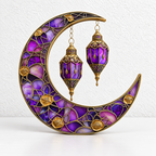 CouldNook Moon Hanging Ornament - Flat Acrylic And Lantern-Inspired Artwork
