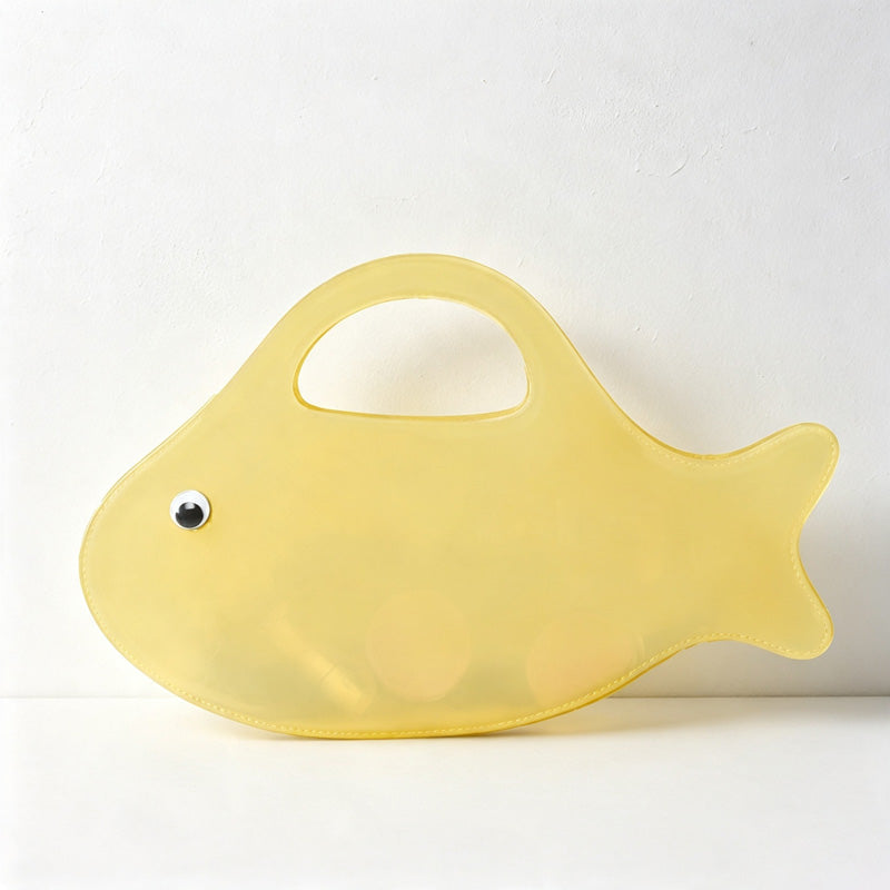 CloudNook Fish‑Shaped Tote‑Transparent PVC Hand Bag