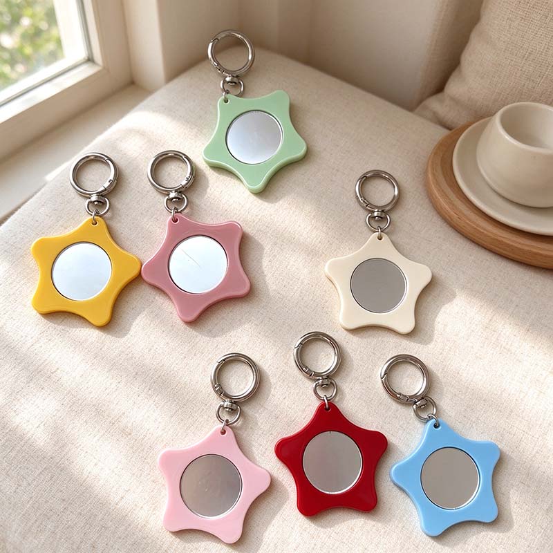 CouldNook Rounded Star Mirror Keychain - Circular Inset