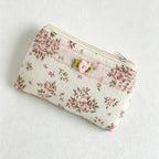 CouldNook Floral Coin Pouch - Lace-Edged Quilted Design Collection