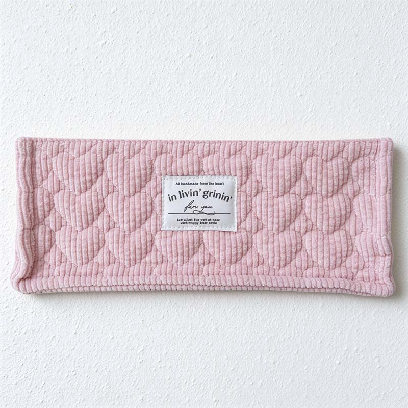 CouldNook Quilted Storage Basket - Ribbed Fabric and Stitched Heart Pattern