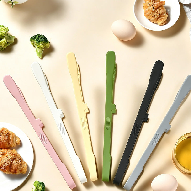 CouldNook Silicone Kitchen Food Tongs - Wavy One-Piece Grip
