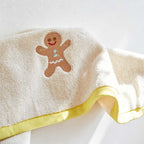 CouldNook Embroidered Cotton Towel - Illustrated Motifs And Contrast Edges