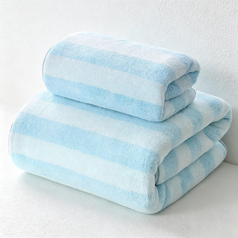CouldNook Striped Plush Towel - Hand and Bath Sizes
